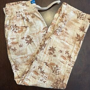 Old Navy Tan Palm Print Pajama Pants